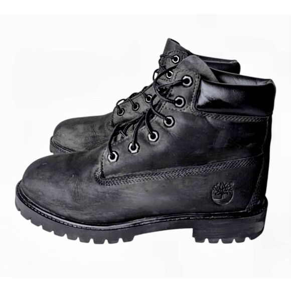 TIMBERLAND 6 Inch Premium Waterproof Boot In Black Size 6Y/W8 - Picture 3 of 9